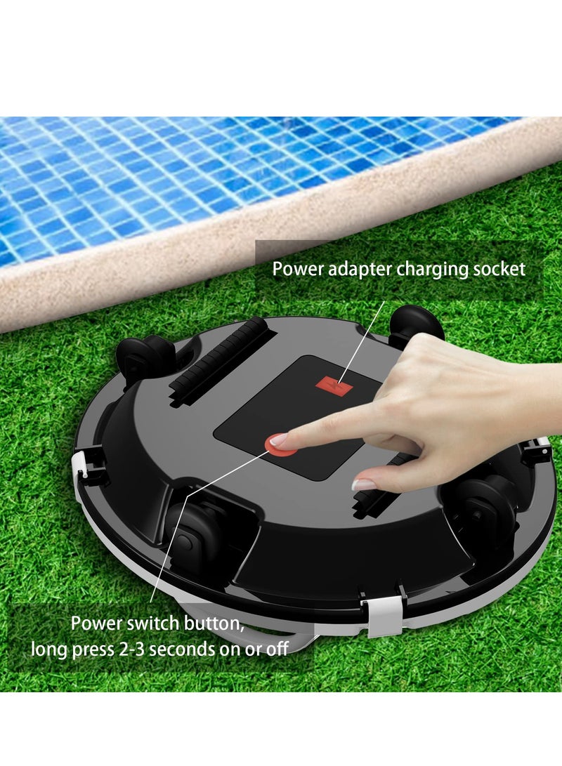 Cordless Robotic Pool Vacuum, Self-Parking Pool Cleaner Lasts 110 Mins Powerful, Lightweight, Pool Vacuum Cleaner for Above/In Ground Pools, White