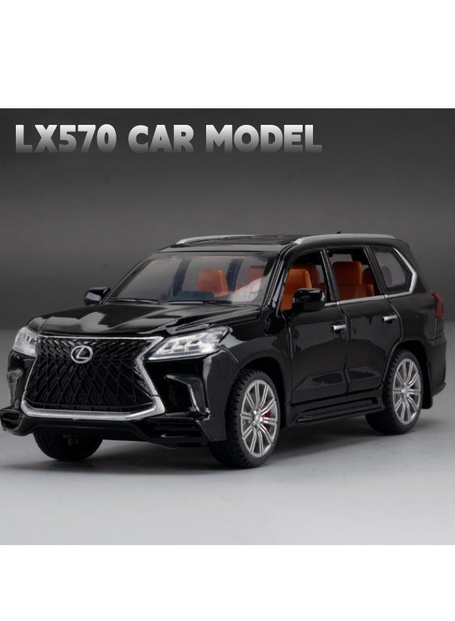 1:32 Alloy Collectible LEXUS LX570 Car Model Toy, Diecast Zinc Alloy LX570 Pull Back Collectible Toy Car,  Sound and Light Pull Back Model Car for Kids Boy Girl Gift 15.5cm*5.5cm*7cm