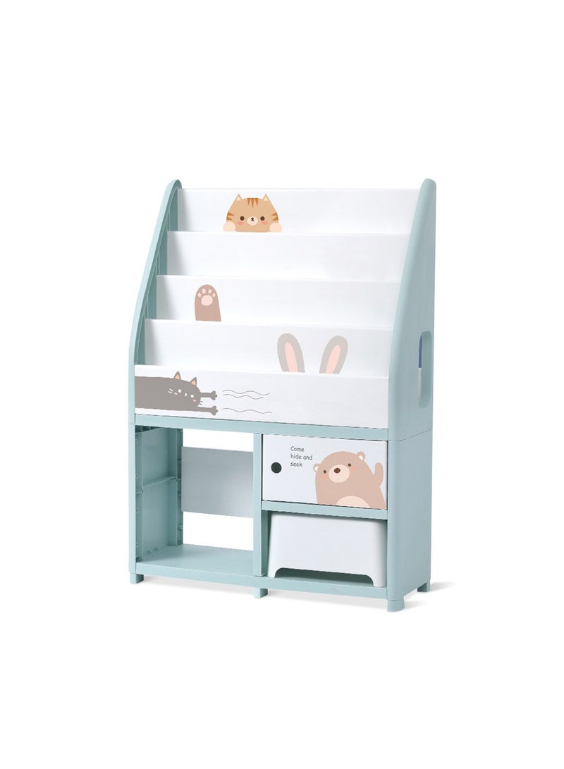 Children's Cartoon Plastic Floor Bookshelf Bookshelf Books Toys Multi-layer Removable Shelves Storage Baskets