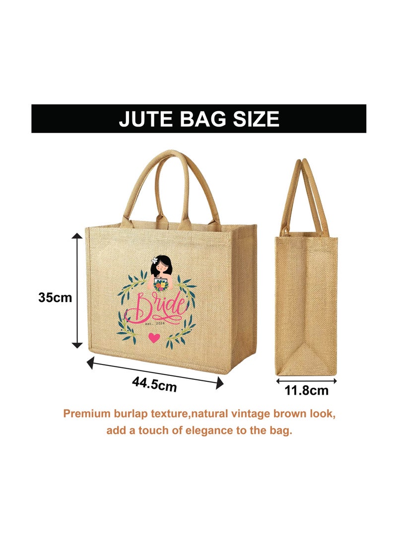 Jute Tote Bag-Bride Est-Wedding Party Gift Bag For Bridesmaids And Guests-Wedding Party Favors