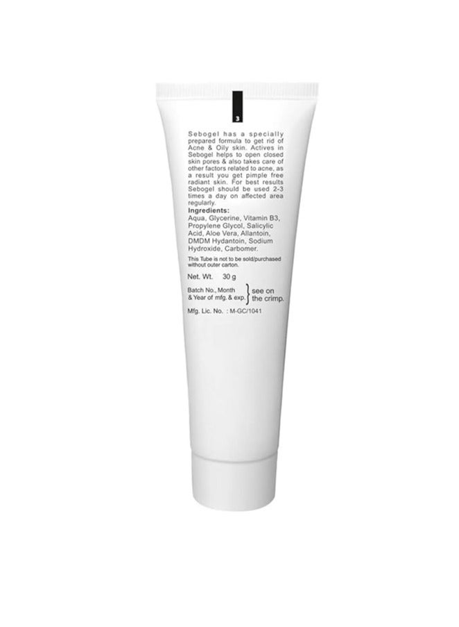 Ethiglo Acmed Pimple Care Face Wash 70 Grams and Sebogel Salicylic Acid & Nicotinamide Gel for Pimples and Oily Skin, 30gm