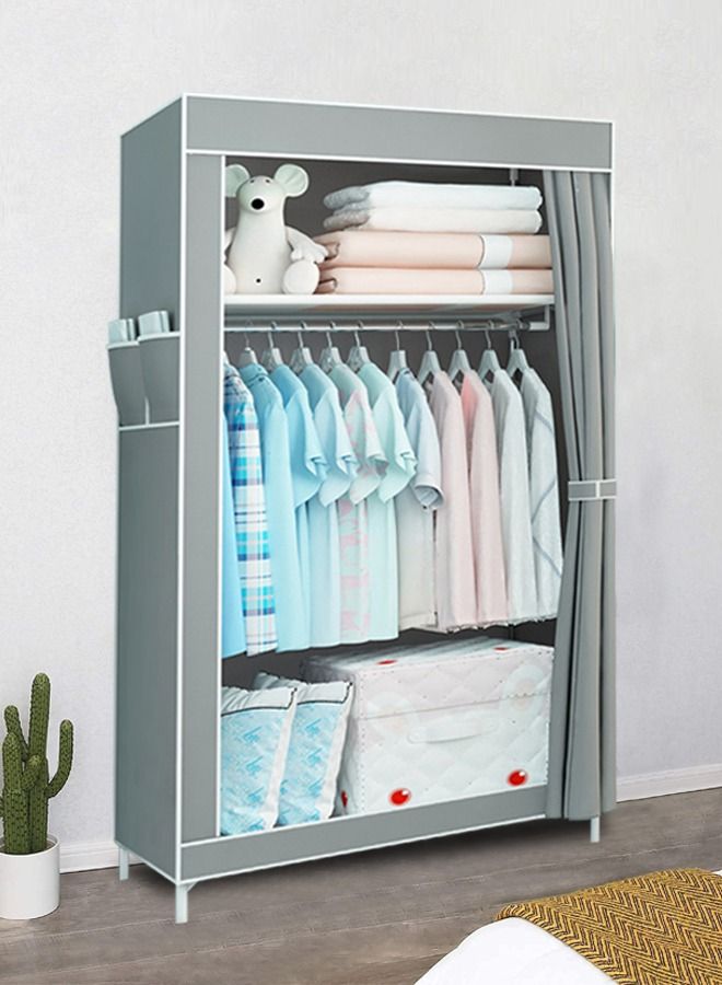 Easy Installation Portable Fabric Nonwoven Wardrobe Storage Closet Organizer With Hanging Rod 70*45*150cm