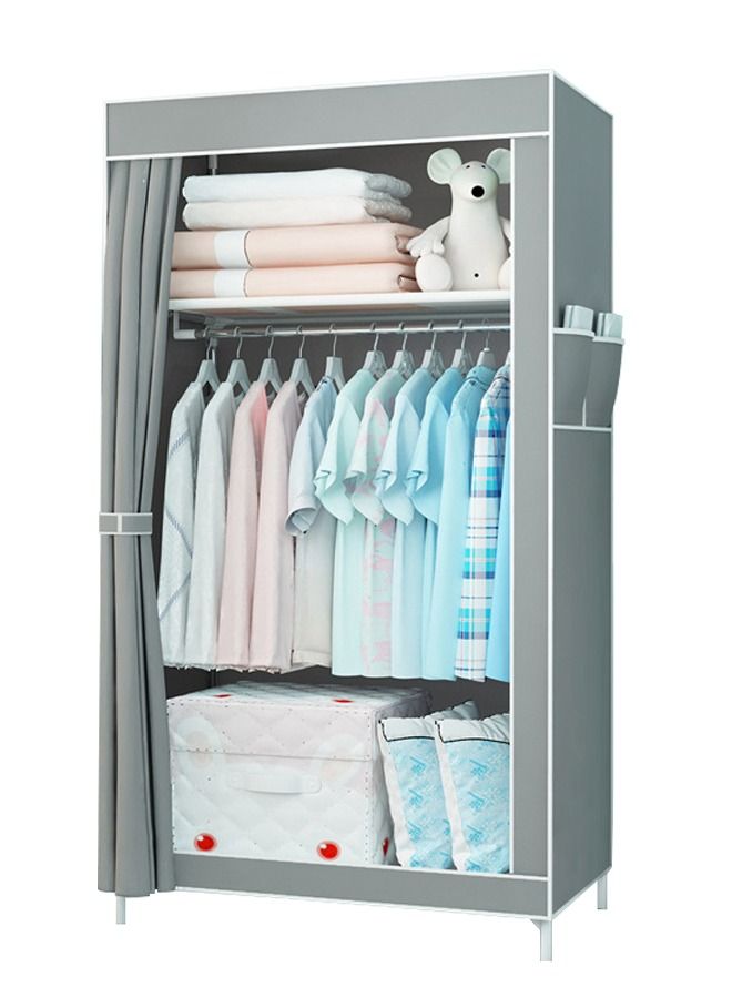 Easy Installation Portable Fabric Nonwoven Wardrobe Storage Closet Organizer With Hanging Rod 70*45*150cm