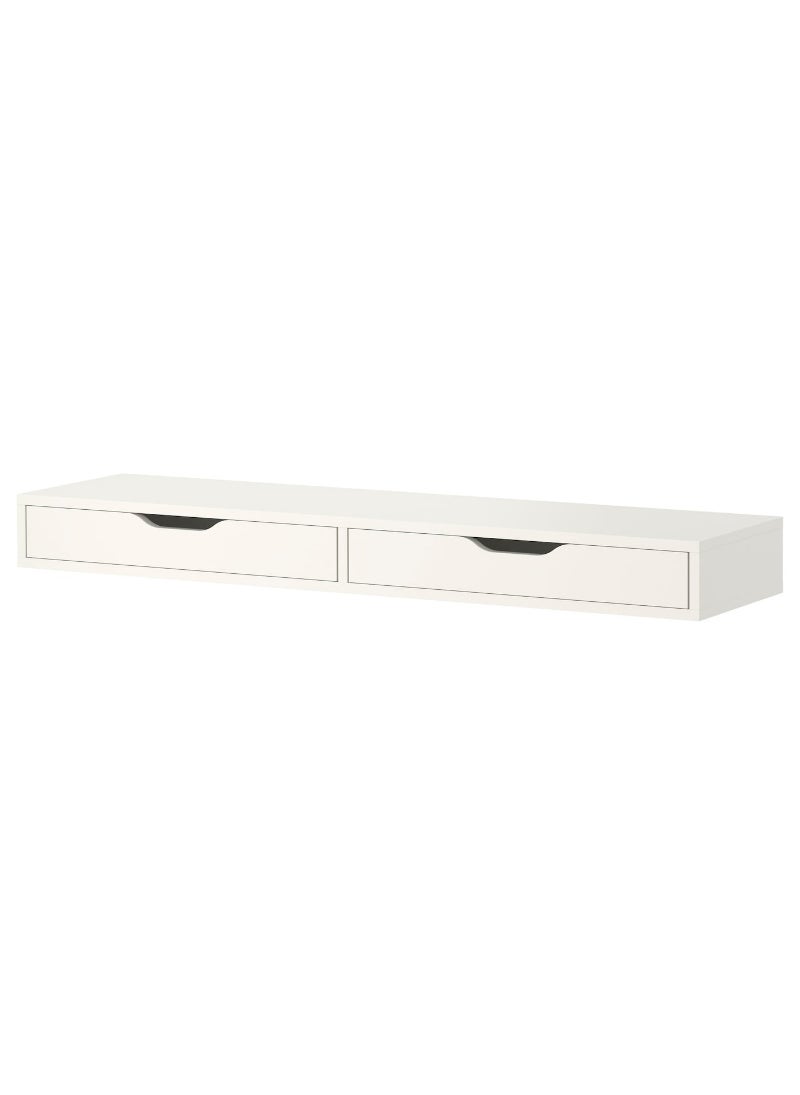 Shelf With Drawers, White, 119X29 Cm