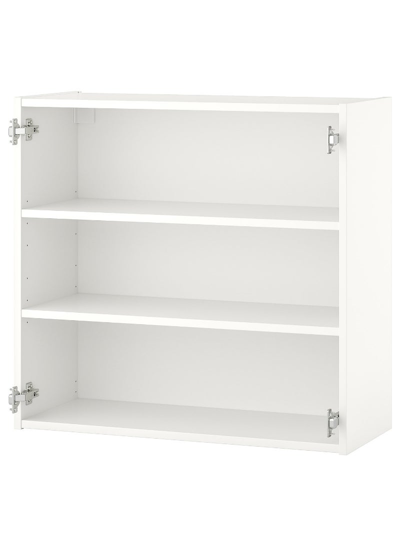 Wall Cabinet With 2 Shelves, White, 80X30X75 Cm