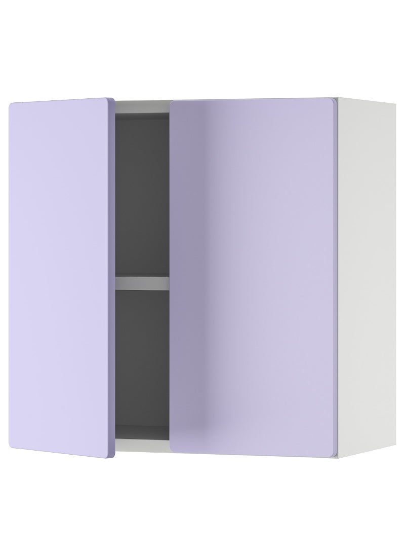 Wall Cabinet, White & Lilac With 1 Shelf, 60X32X60 Cm