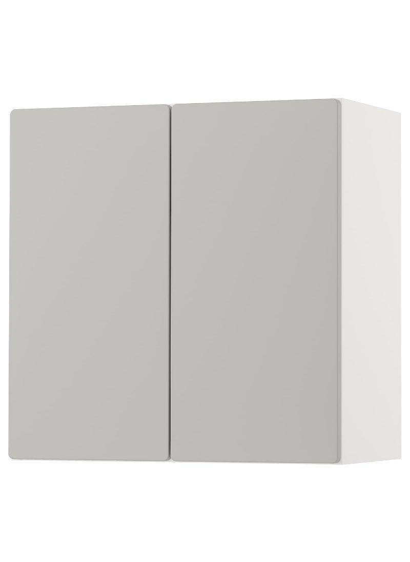 Wall Cabinet, White & Grey With 1 Shelf, 60X32X60 Cm