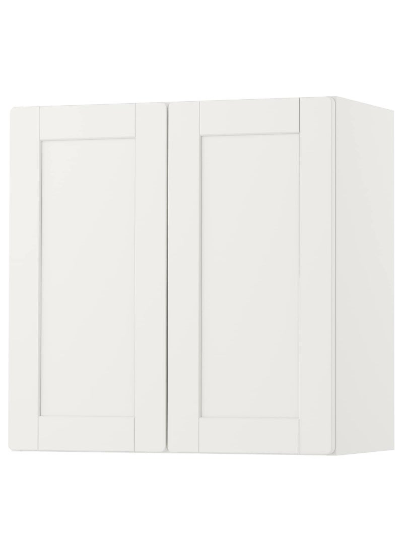 Wall Cabinet, White With Frame & With 1 Shelf, 60X32X60 Cm