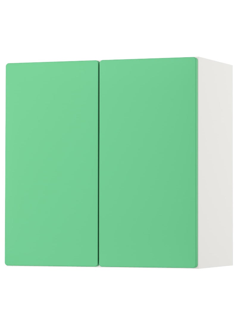 Wall Cabinet, White Green With 1 Shelf, 60X32X60 Cm