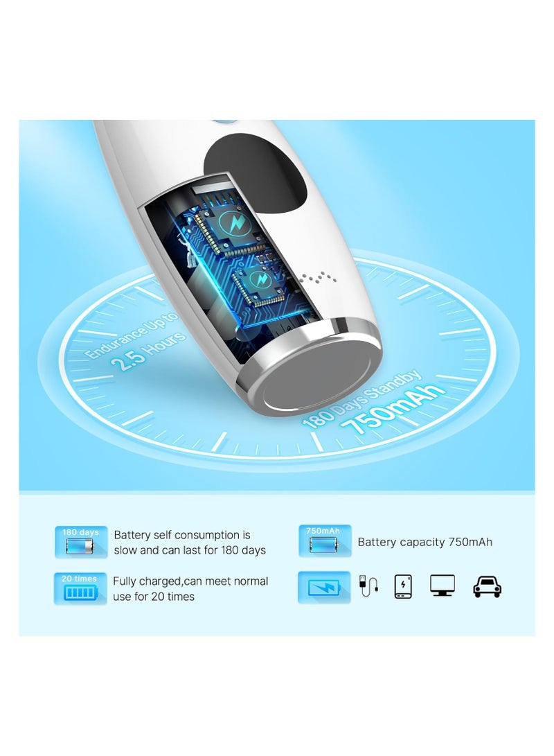 Nose Cleaner, Electric Waterproof with 3 Silicone Tips, Rechargeable Nose Cleaner for with 5 Suction Levels, Nose Cleaner with Music & Light (Blue)