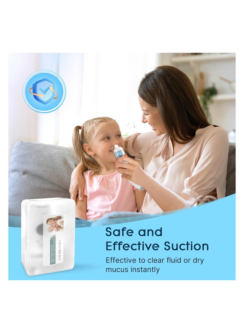 Nose Cleaner, Electric Waterproof with 3 Silicone Tips, Rechargeable Nose Cleaner for with 5 Suction Levels, Nose Cleaner with Music & Light (Blue)