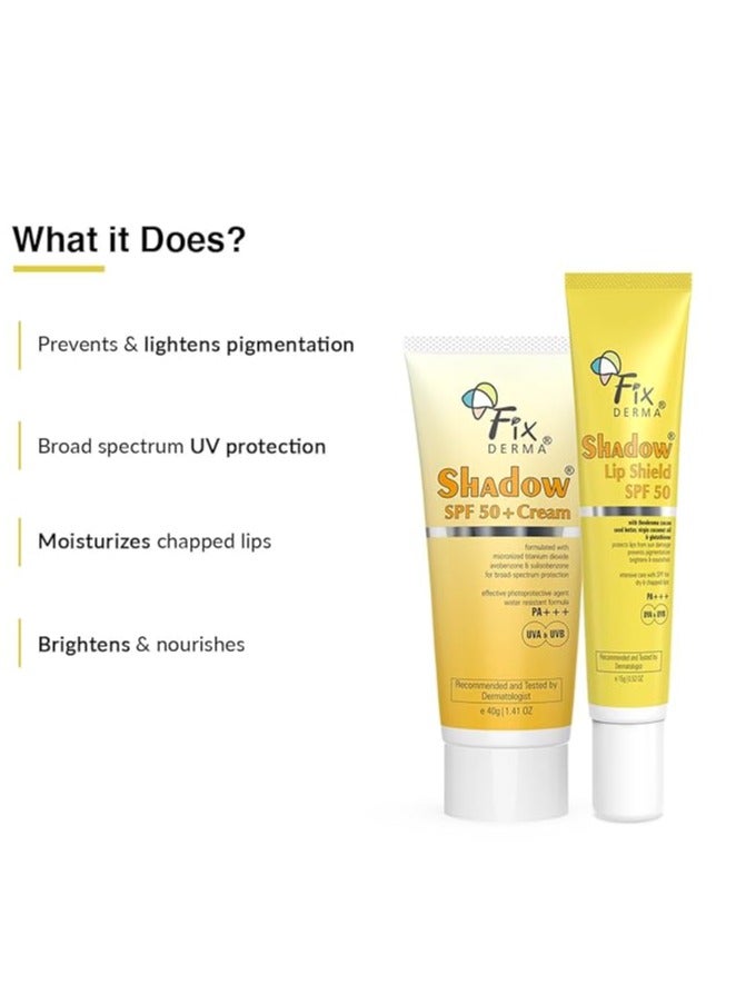 Shadow Sunscreen SPF 50+ Cream PA+++ & Shadow SPF 50 Lip Shield PA+++-Combo Pack