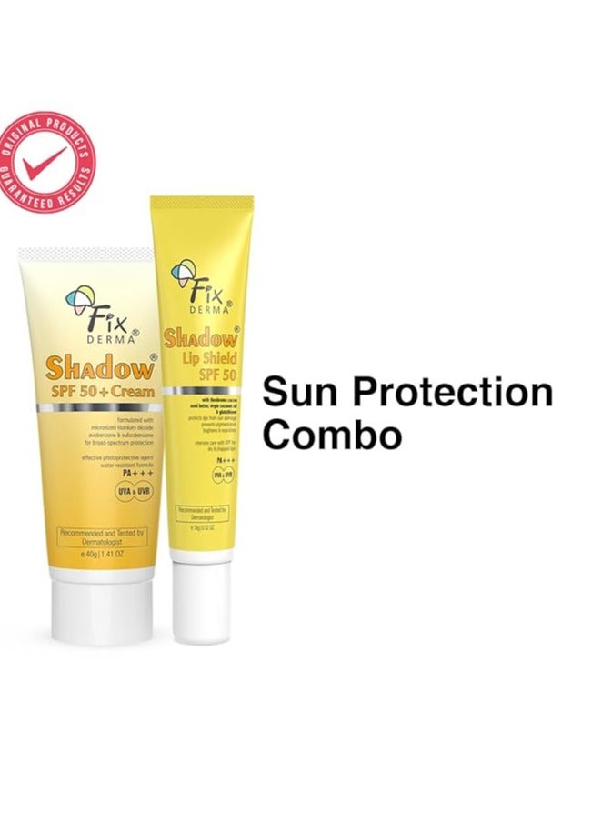 Shadow Sunscreen SPF 50+ Cream PA+++ & Shadow SPF 50 Lip Shield PA+++-Combo Pack