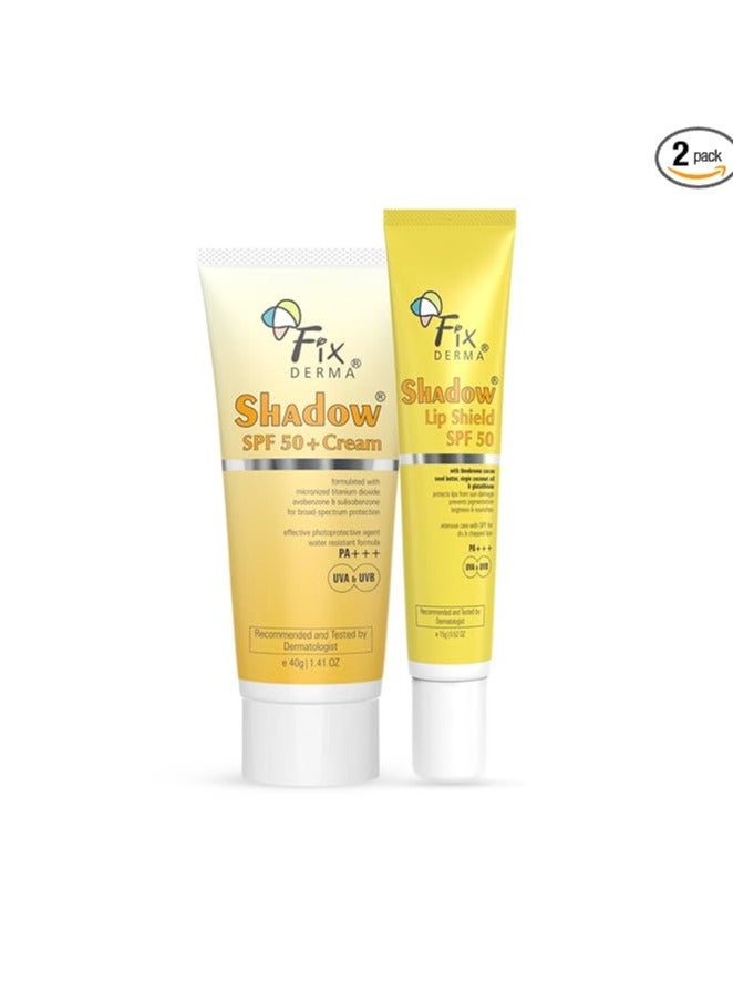 Shadow Sunscreen SPF 50+ Cream PA+++ & Shadow SPF 50 Lip Shield PA+++-Combo Pack