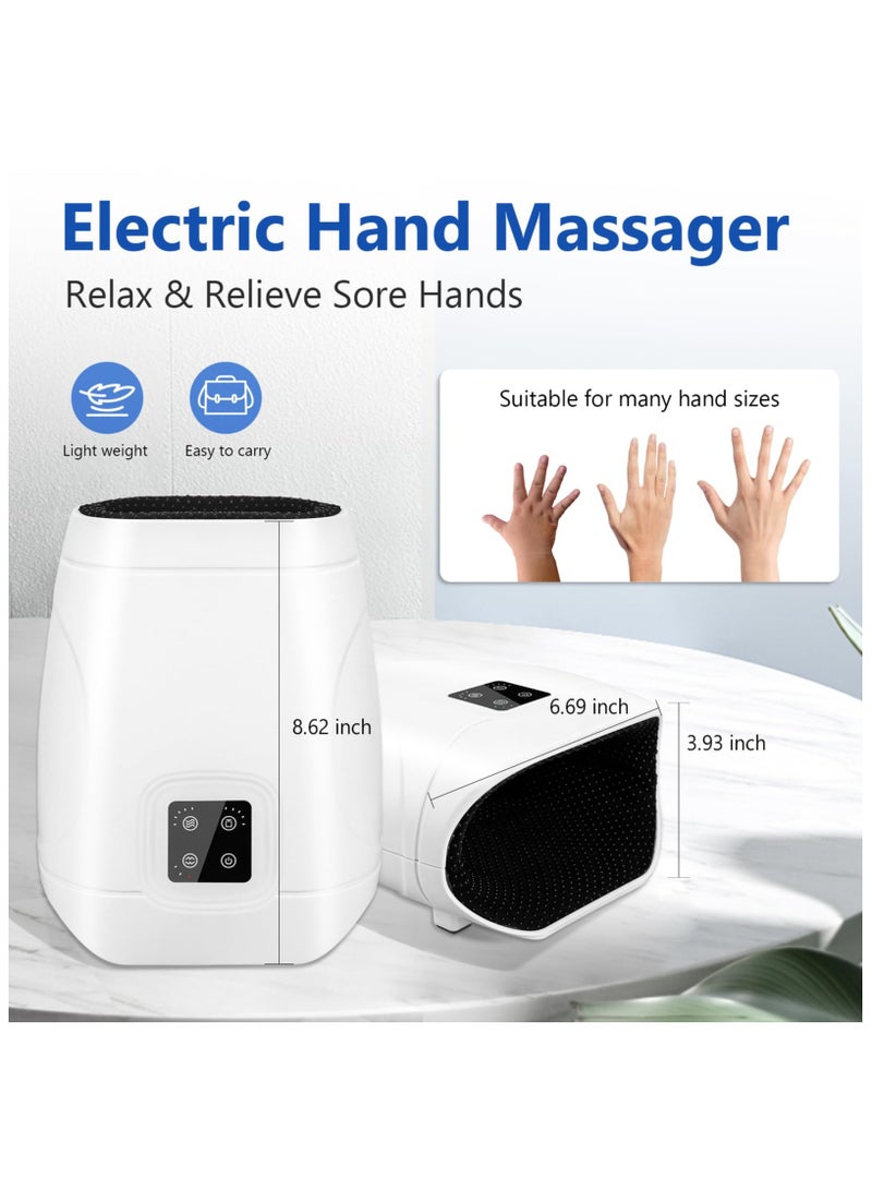 Hand Massager, Electric Cordless Hand Massager with Heat and Compression, 5 Levels Therapy, Cordless Hand Massager for Arthritis and Carpal Tunnel, Pain Relief, Palm and Finger Numbness