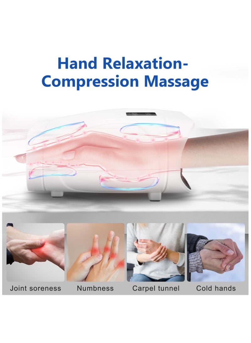 Hand Massager, Electric Cordless Hand Massager with Heat and Compression, 5 Levels Therapy, Cordless Hand Massager for Arthritis and Carpal Tunnel, Pain Relief, Palm and Finger Numbness