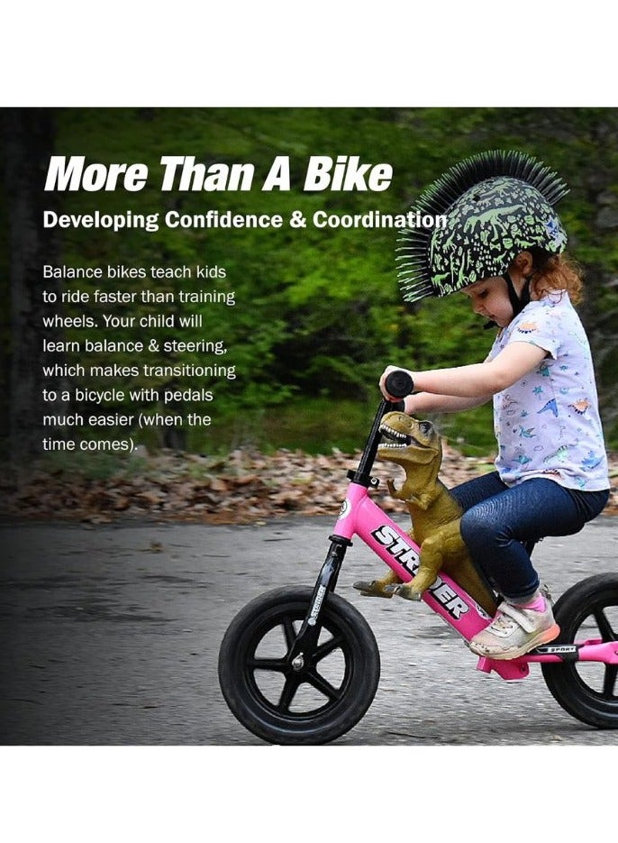 Strider 12” Sport Bike - No Pedal Balance Bicycle for Kids 18 Months to 5 Years - Includes Safety Pad, Padded Seat, Mini Grips & Flat-Free Tires - Tool-Free Assembly & Adjustments