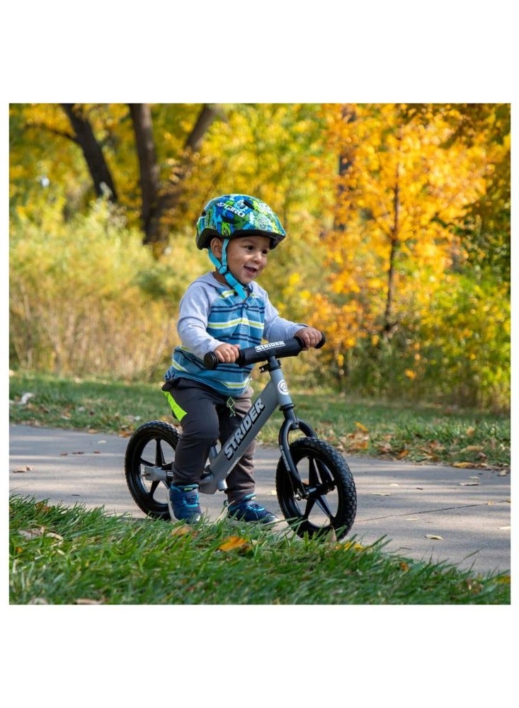 Strider 12” Sport Bike - No Pedal Balance Bicycle for Kids 18 Months to 5 Years - Includes Safety Pad, Padded Seat, Mini Grips & Flat-Free Tires - Tool-Free Assembly & Adjustments