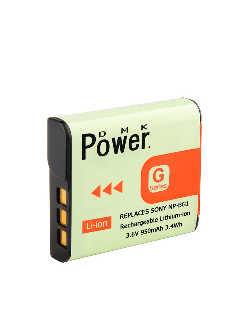 DMK Power NP-BG1 Battery 950mAh with TC600E Battery Charger Compatible with Sony DSC-H3 DSC-H7 etc,