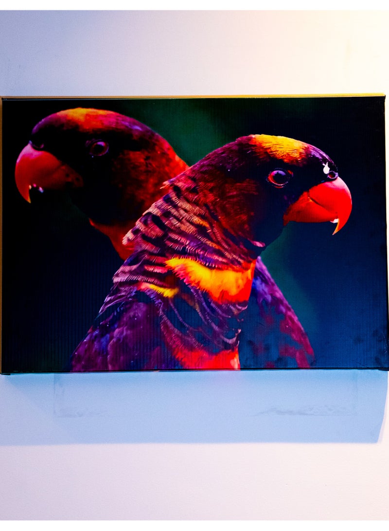 Vibrant Parrot duo Canvas Wall Frame