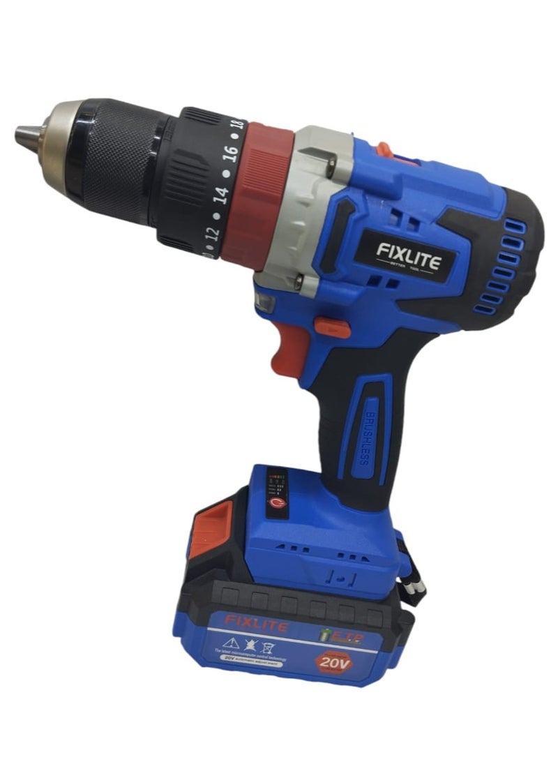 20V Cordless Electric with 2 pcs Li Ion Batteries Speed Drill Driver