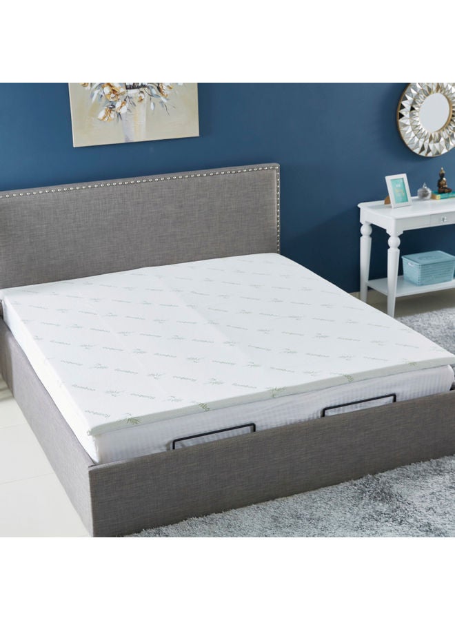 Comfort Bamboo Memory Foam Mattress Topper Combination White 200x180cm