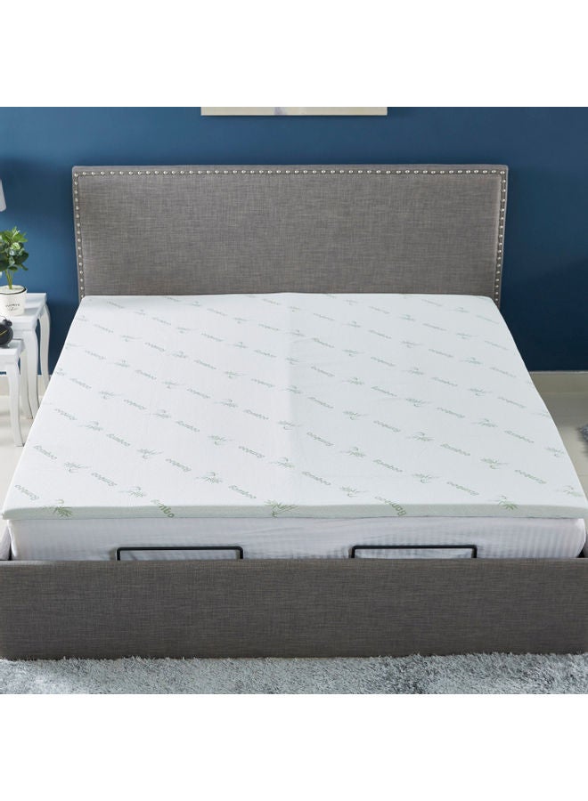 Comfort Bamboo Memory Foam Mattress Topper Combination White 200x180cm