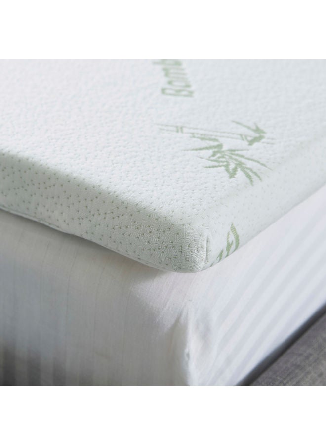 Comfort Bamboo Memory Foam Mattress Topper Combination White 200x180cm