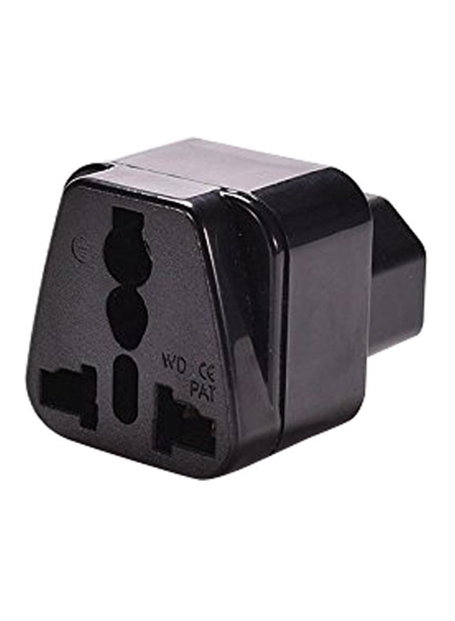 UPS C14 to Universal Female Socket Power Adapter AC Plug black