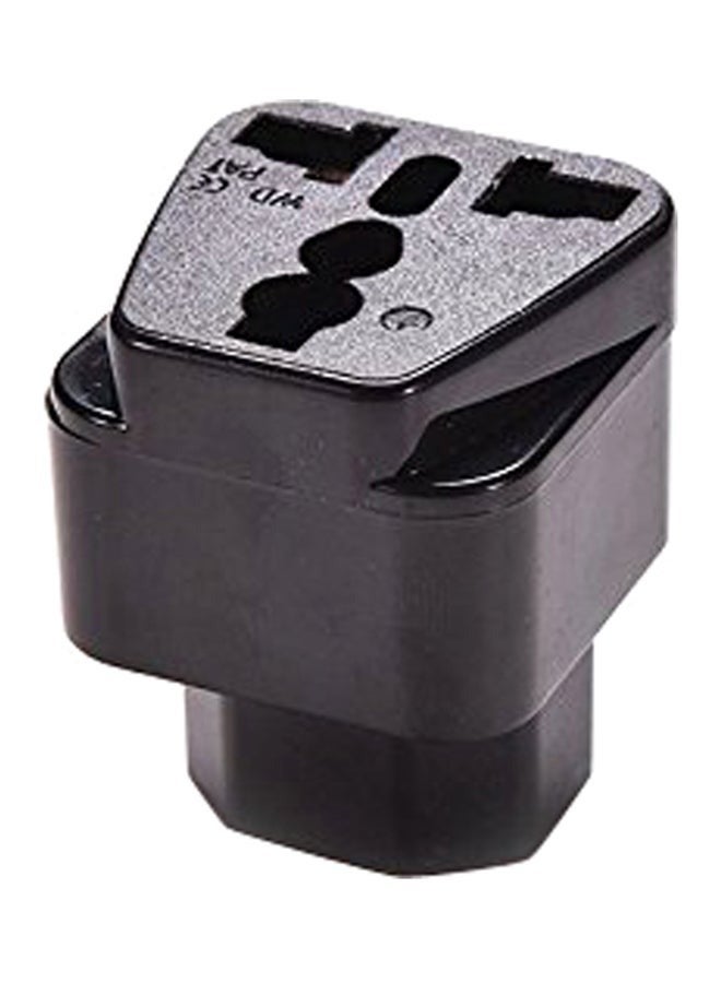 UPS C14 to Universal Female Socket Power Adapter AC Plug black
