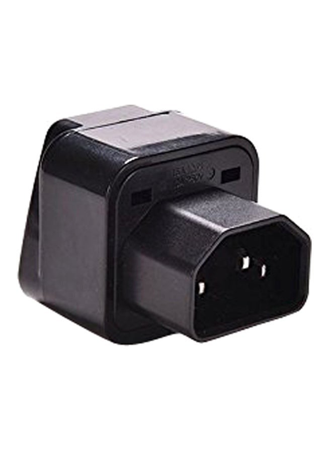 UPS C14 to Universal Female Socket Power Adapter AC Plug black