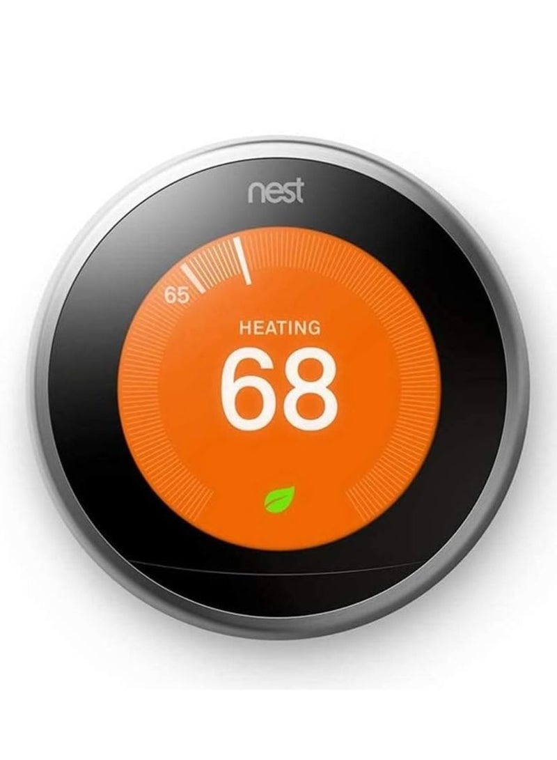 Google Nest BH1252 3rd Gen Programmable Thermostat with 2 Sensors - Stainless Steel