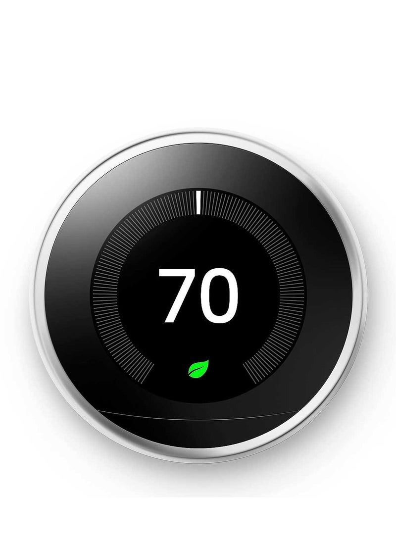 Nest Learning UG-T3019US 3rd Gen Thermostat - Polished Steel