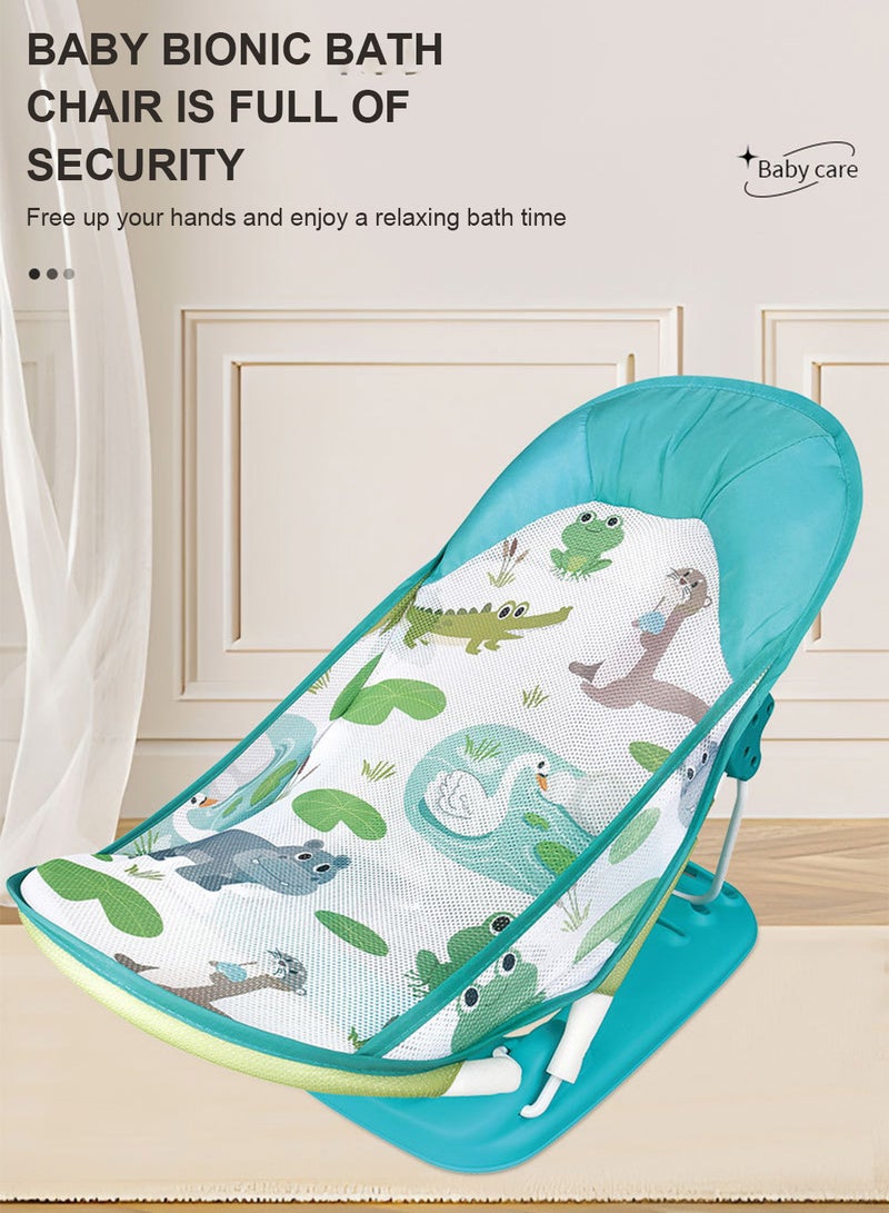 Baby Bath Chair with Pillow/Blue and Green/No Function Age Standard 0+, Load Capacity 9kg