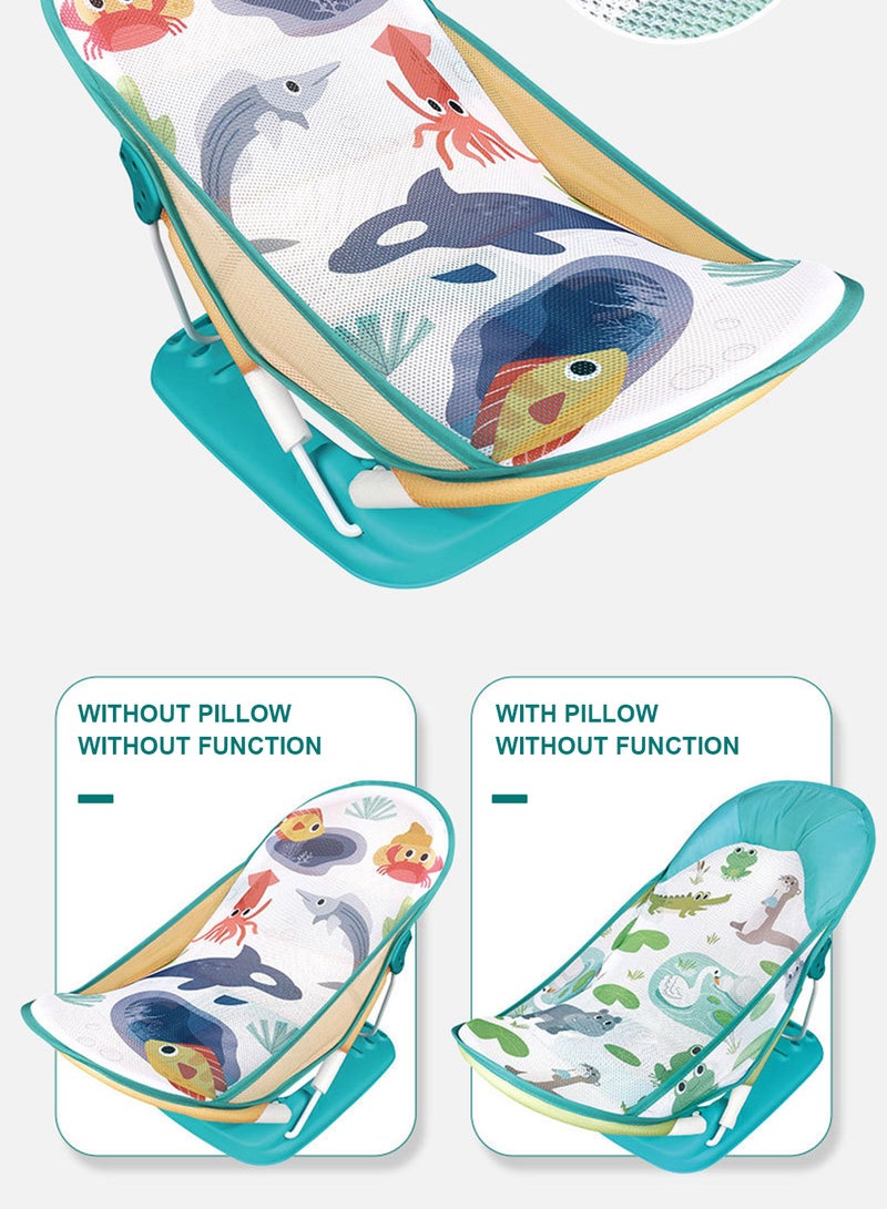 Baby Bath Chair with Pillow/Blue and Green/No Function Age Standard 0+, Load Capacity 9kg
