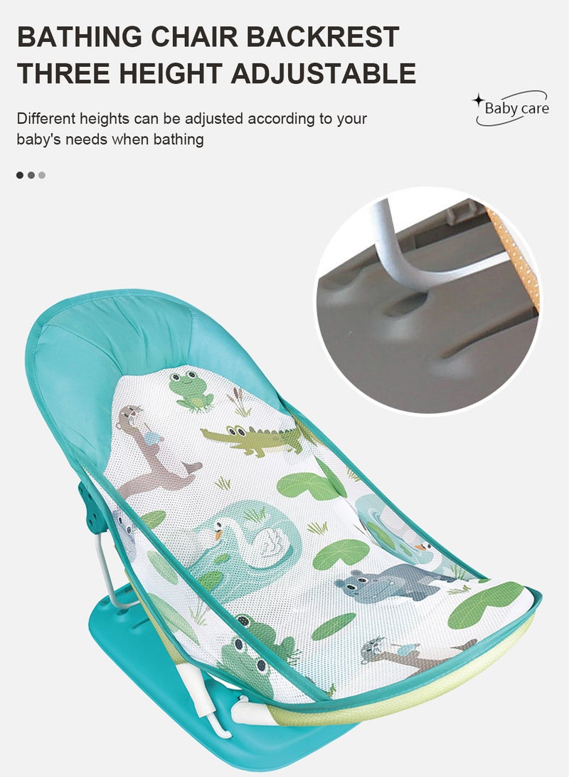 Baby Bath Chair with Pillow/Blue and Green/No Function Age Standard 0+, Load Capacity 9kg