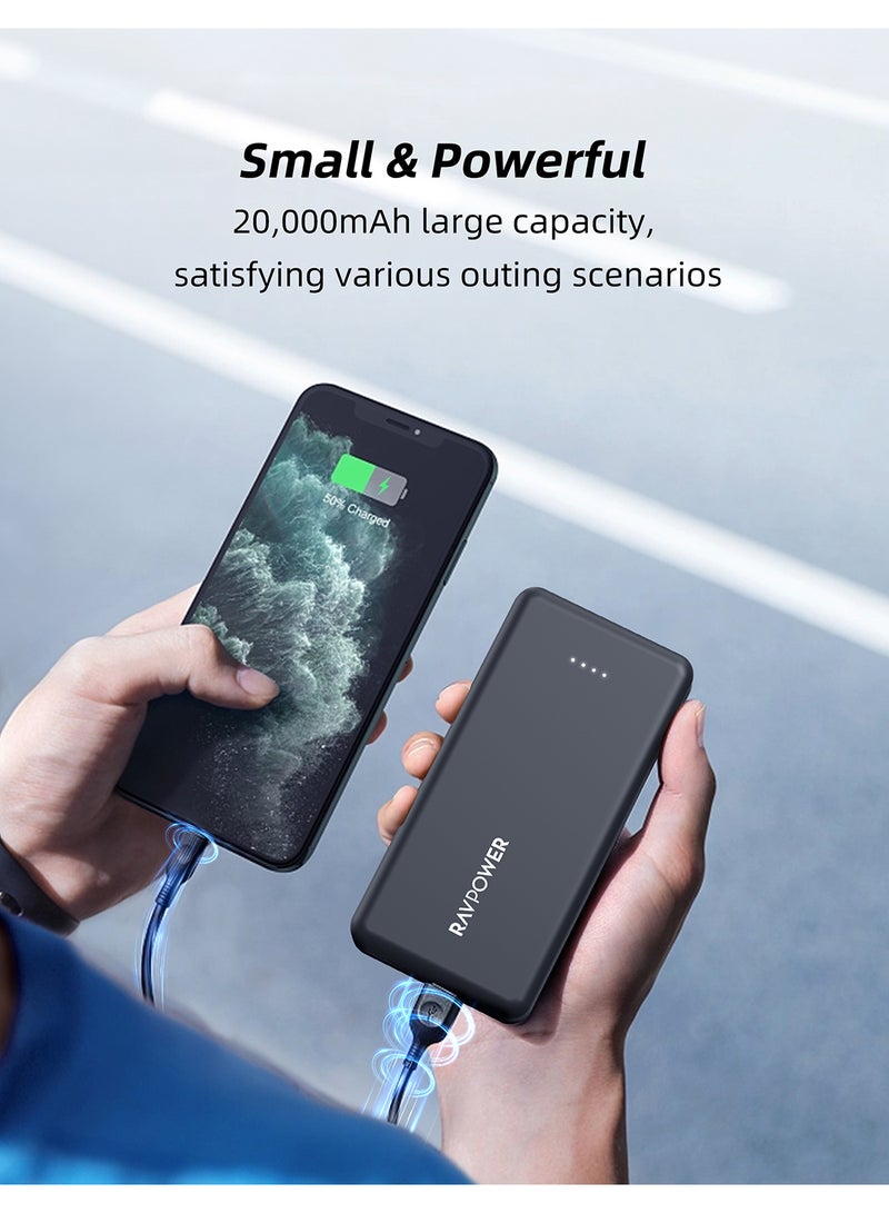 20000 mAh RP-PB1216 15W 4-Port Power Bank Black