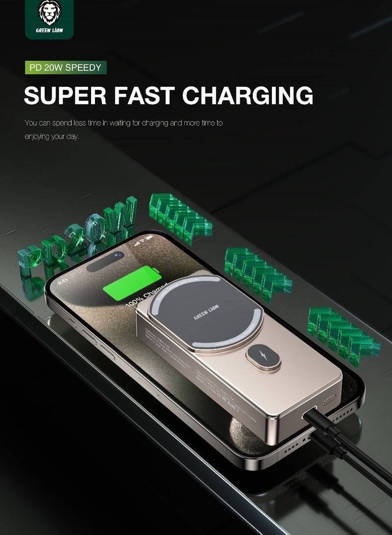 Milton MagSafe 10000mAh Power Bank / Strong Magnetic / Wireless Charging / PD 20W / Fast Charging / Longer Service Life / Slim & Light Weight / LED Indicator / Smart Chip / Glamorous Body - Titanium
