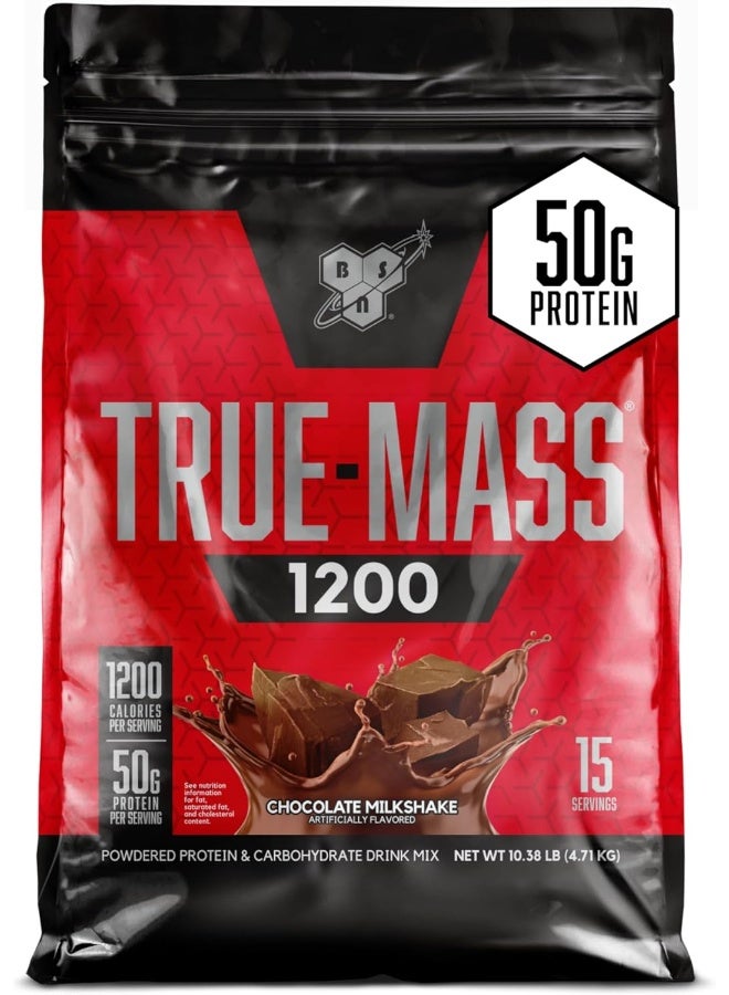 True-Mass 1200 Weight Gainer Muscle Mass Gainer Protein Powder Chocolate Milkshake 10.38 Pound