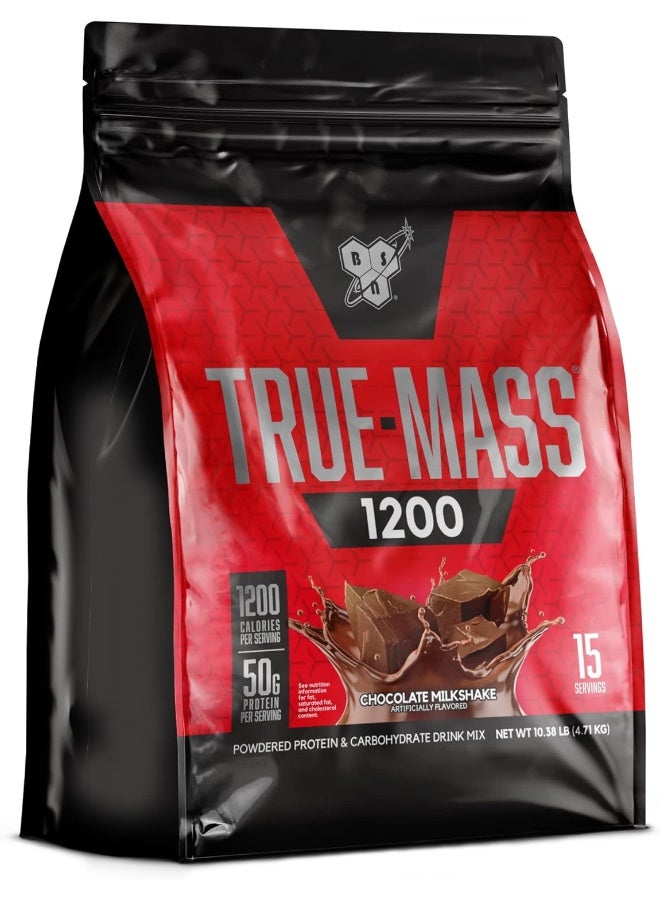 True-Mass 1200 Weight Gainer Muscle Mass Gainer Protein Powder Chocolate Milkshake 10.38 Pound