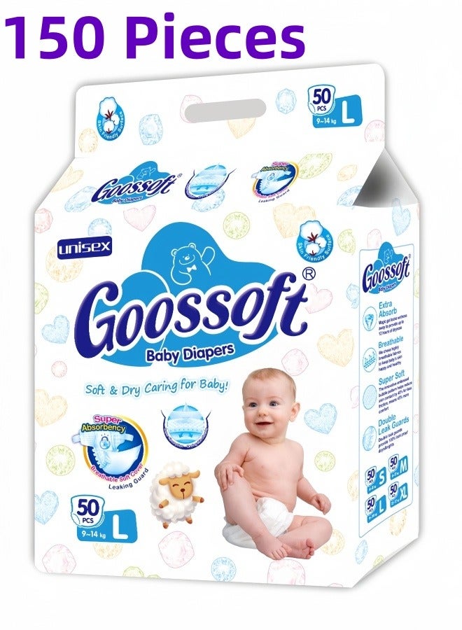 Goossoft pants diaper, children's size L, 9-14kg, oversized set of 150 diapers