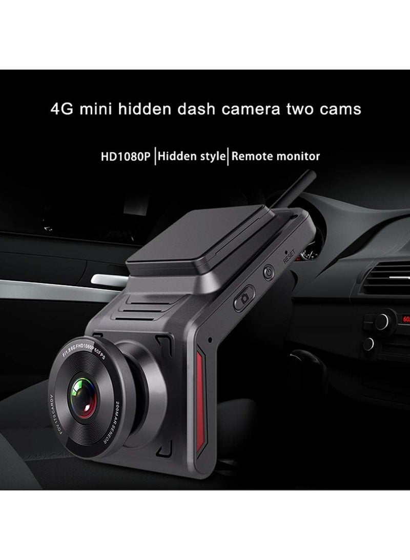 K18 Hidden 4G WiFi Car Dash Cam DVR with 2.0 LCD Screen GPS Camera Recorder 1080P Dual Lens Front and Rear WDR with GPS Log Track Playback Night Vision 24Hrs Remote Monitor