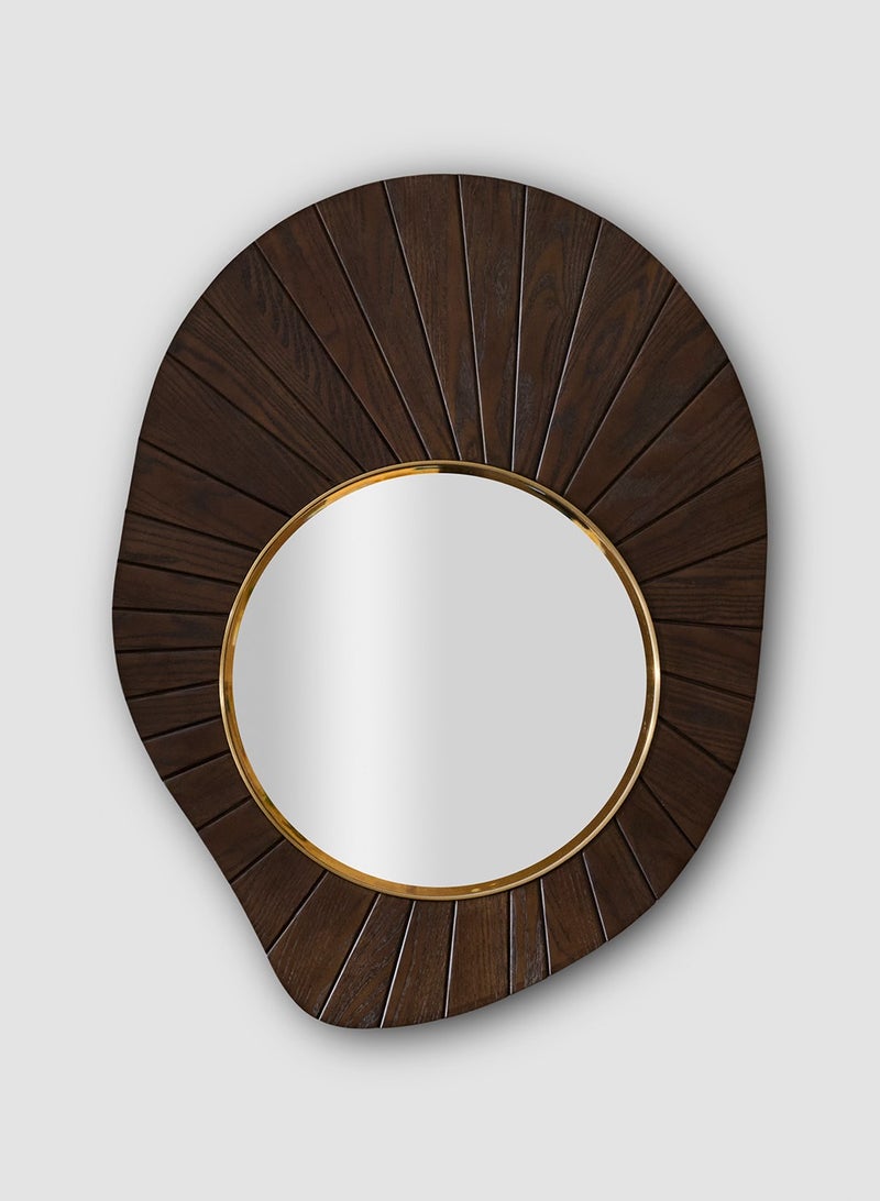 Infinity Mirror In Ash Wood Dark Walnut