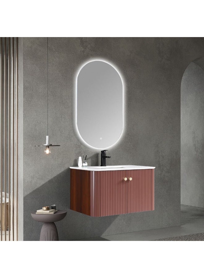 Milano Luxury And Modular Josie Vanity Led Mirror Touch Switch With 2 Large Storage Drawer And Wash Basin 800X600Mm (2Ctns/Set) - Made In China