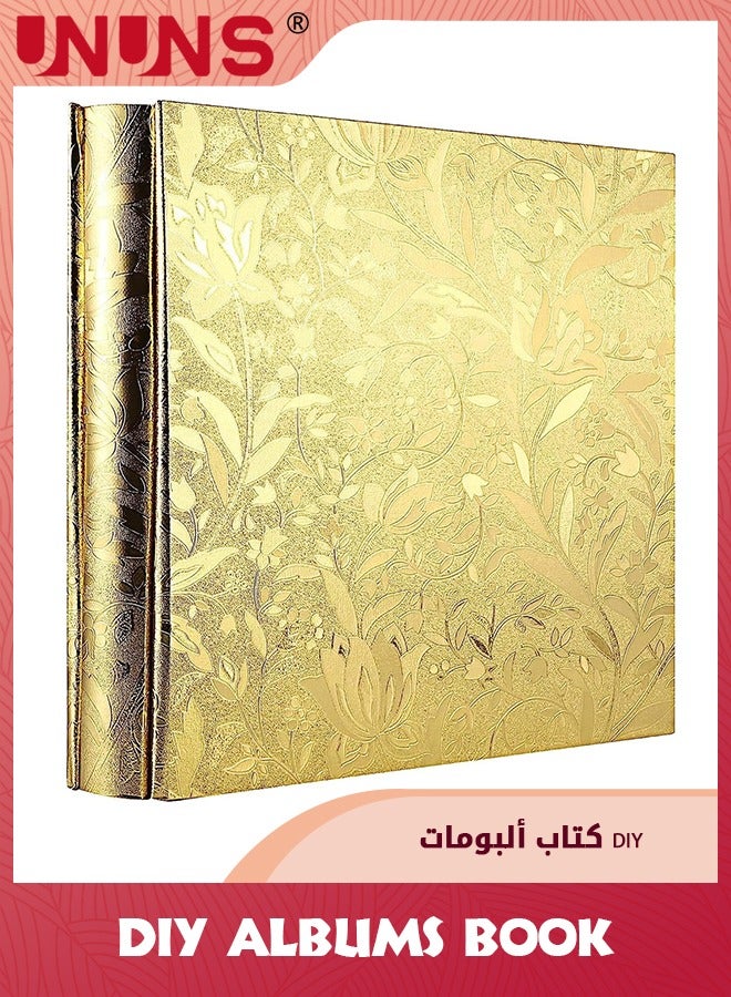 Photo Albums,4x6 Inch 600 Photos Extra Large Capacity Family Wedding Picture Albums Photo Book,Horizontal And Vertical Photos Leather Cover Hand Made DIY Albums,Small Leaf Gold