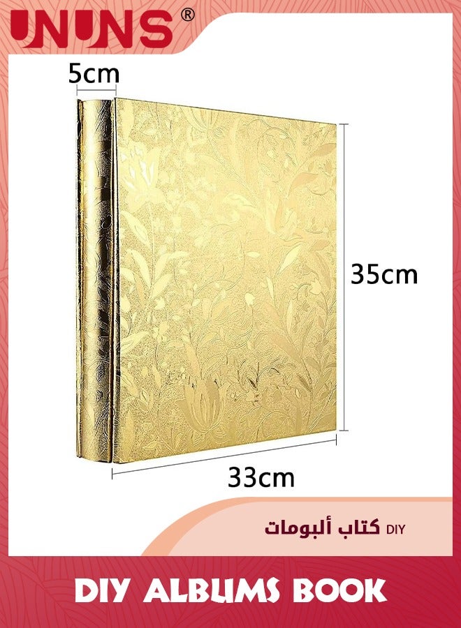 Photo Albums,4x6 Inch 600 Photos Extra Large Capacity Family Wedding Picture Albums Photo Book,Horizontal And Vertical Photos Leather Cover Hand Made DIY Albums,Small Leaf Gold