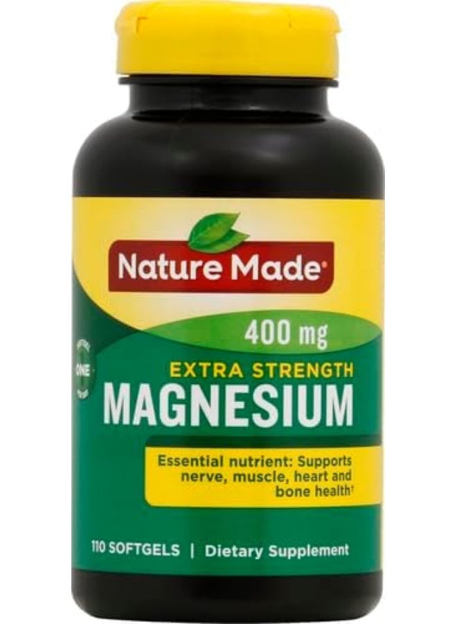 Nature Made Extra Strength Magnesium Oxide 400 mg, Dietary Supplement for Muscle Support, 110 Count