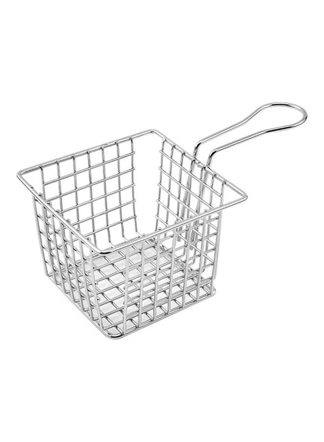 Square Mini French Fries Basket Silver