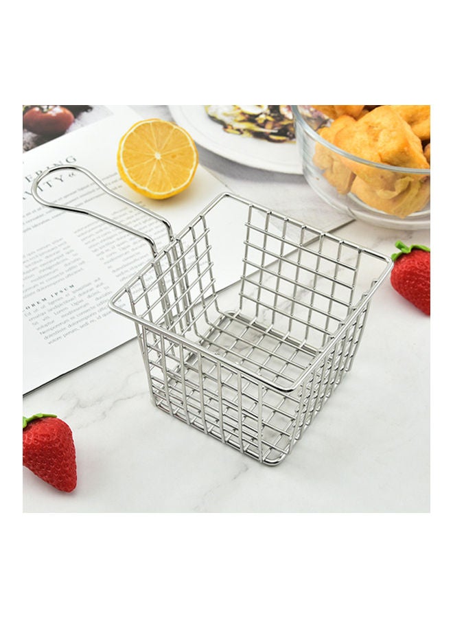 Square Mini French Fries Basket Silver