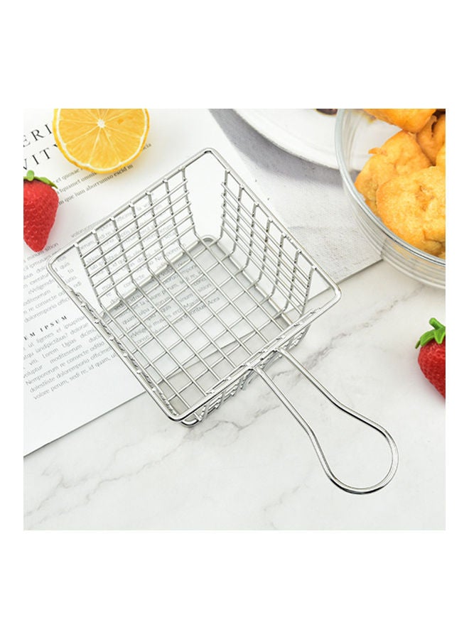 Square Mini French Fries Basket Silver